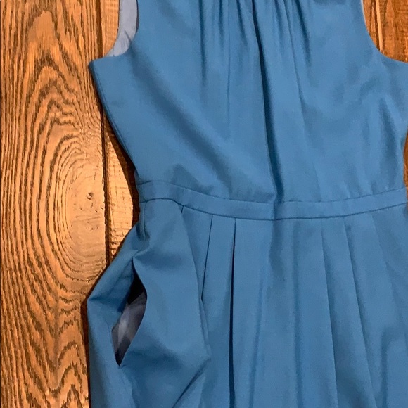 J. Crew Teal Dress With Pockets and Bow Size 4 - Picture 3 of 6